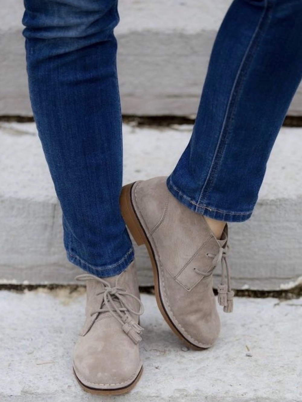Hush Puppies Taupe Suede Lace-Up Ankle Boots